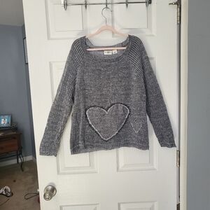 CATO girls heart marled sweater